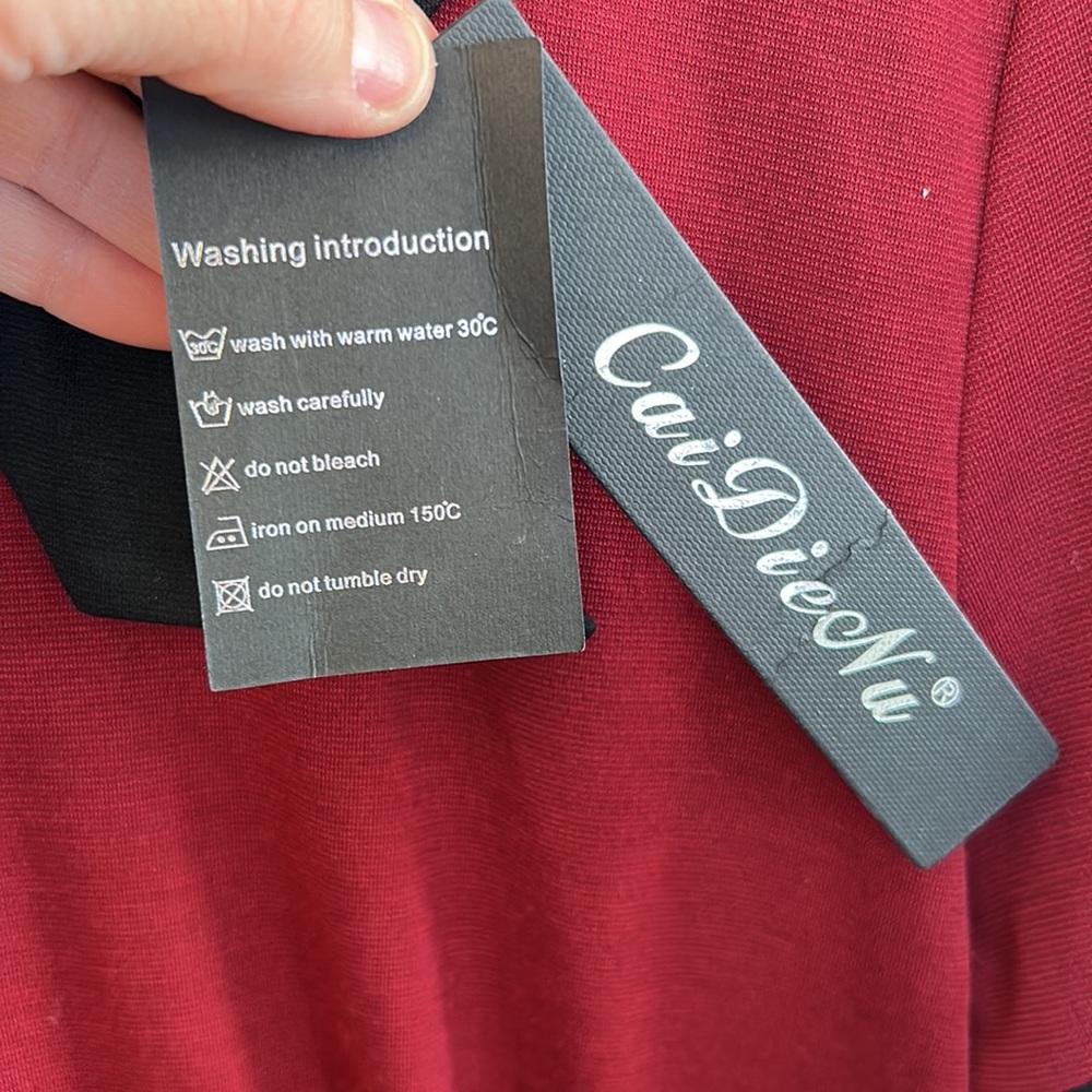 Cai Die Nu Women’s Dress Maroon/Black Size XXL NWT - Picture 4 of 5